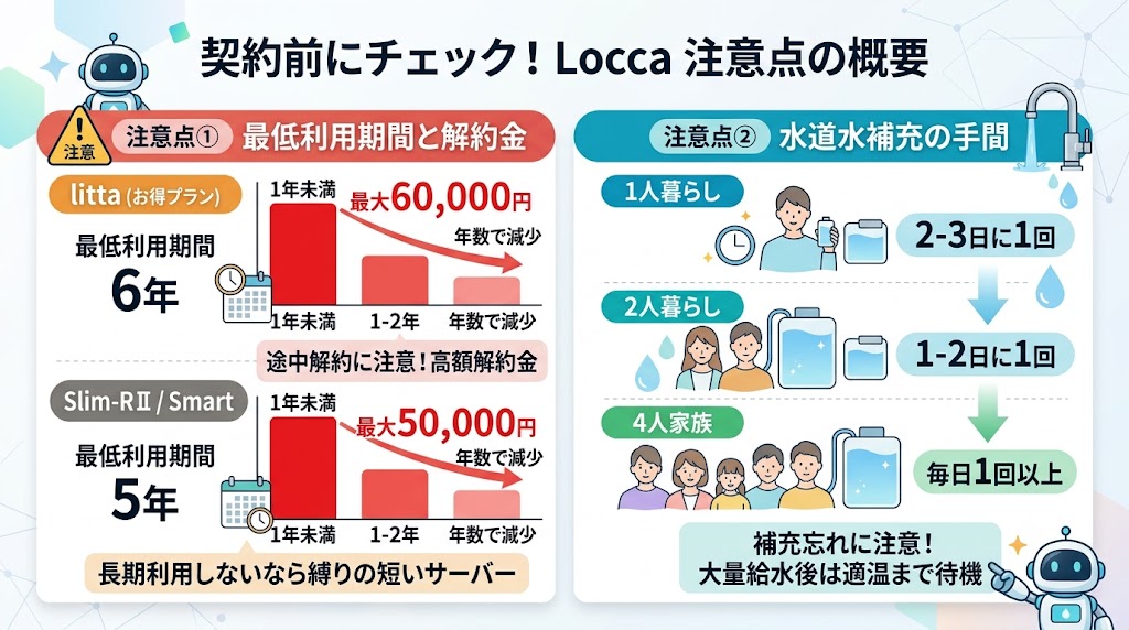 契約前に知るべき注意点(契約期間と給水作業)