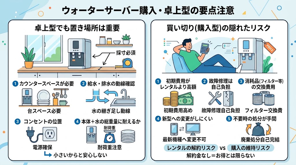 卓上型・購入型でも注意したいこと
