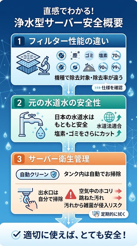 浄水型ウォーターサーバーは安全?