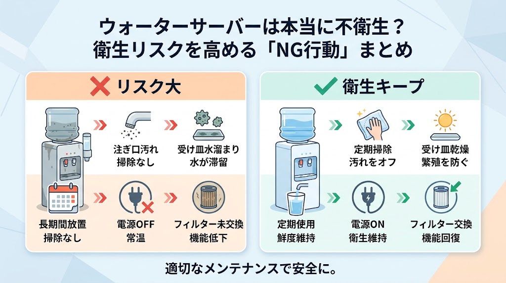 ウォーターサーバーは本当に不衛生?雑菌だらけで危険?
