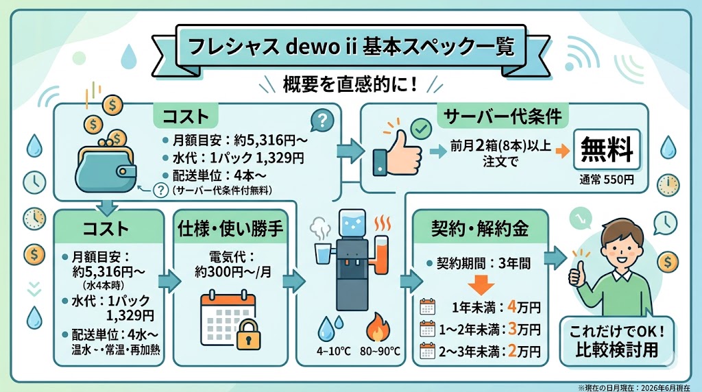 フレシャス dewo ii の基本スペック一覧