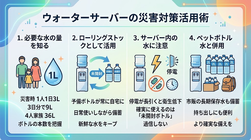 ウォーターサーバーは災害時の備蓄になる?