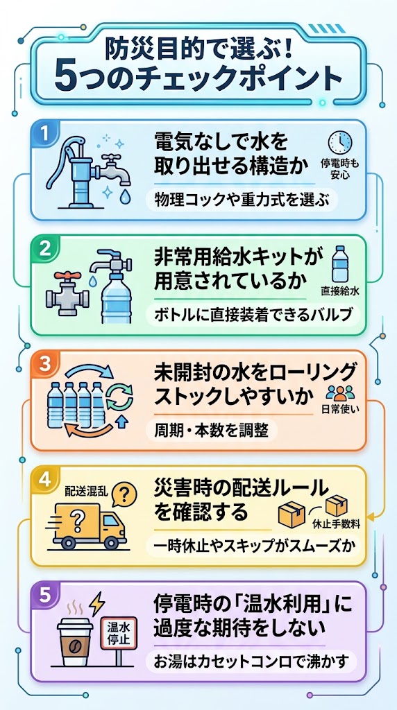 防災目的で選ぶなら?5つのチェックポイント