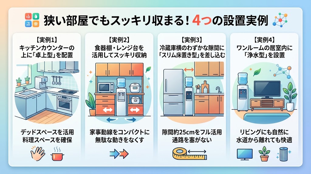狭い部屋でもスッキリ収まる！4つの設置実例