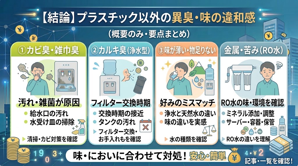 プラスチック臭以外の異臭・味の違和感