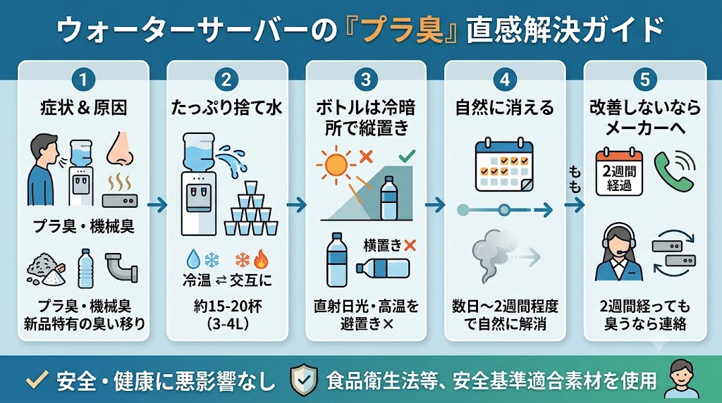 ウォーターサーバープラスチックのにおいがする場合の対処方法