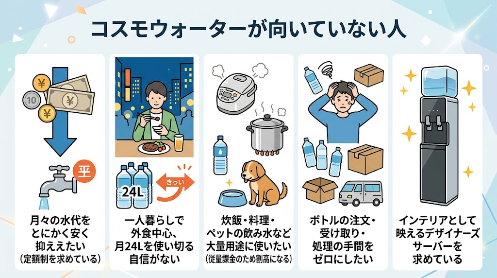 コスモウォーターが向いていない人