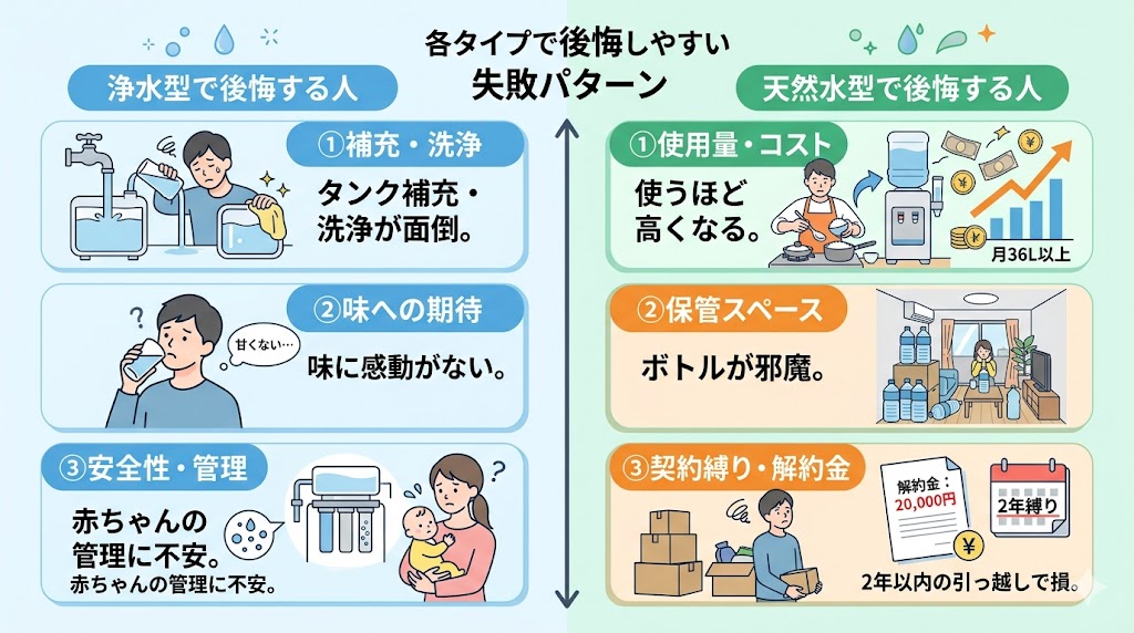 ウォーターサーバーの後悔するポイント