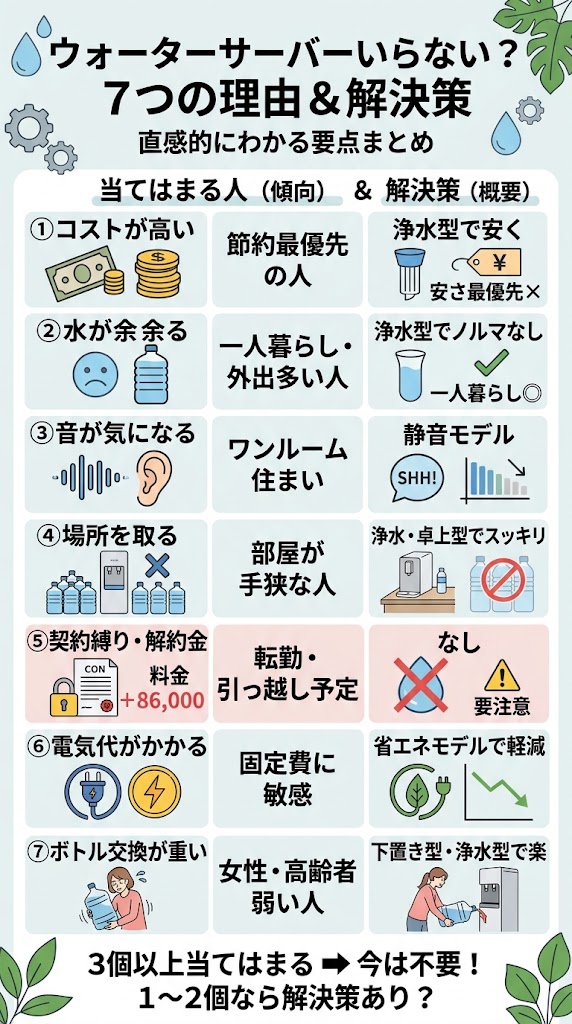 ウォーターサーバーは無駄？「いらない」と言われる7つの理由