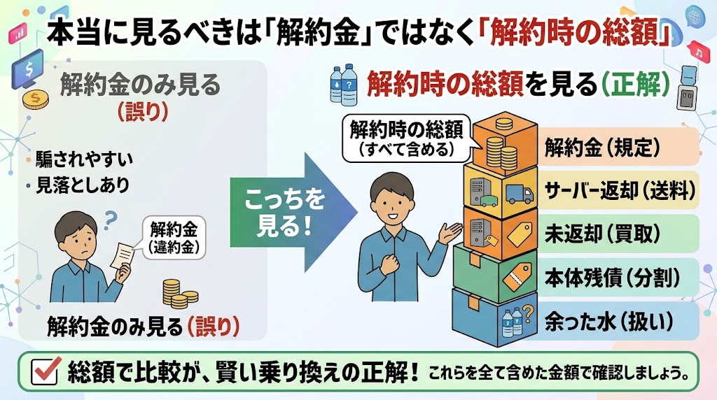本当に見るべきなのは「解約金」ではなく「解約時の総額」