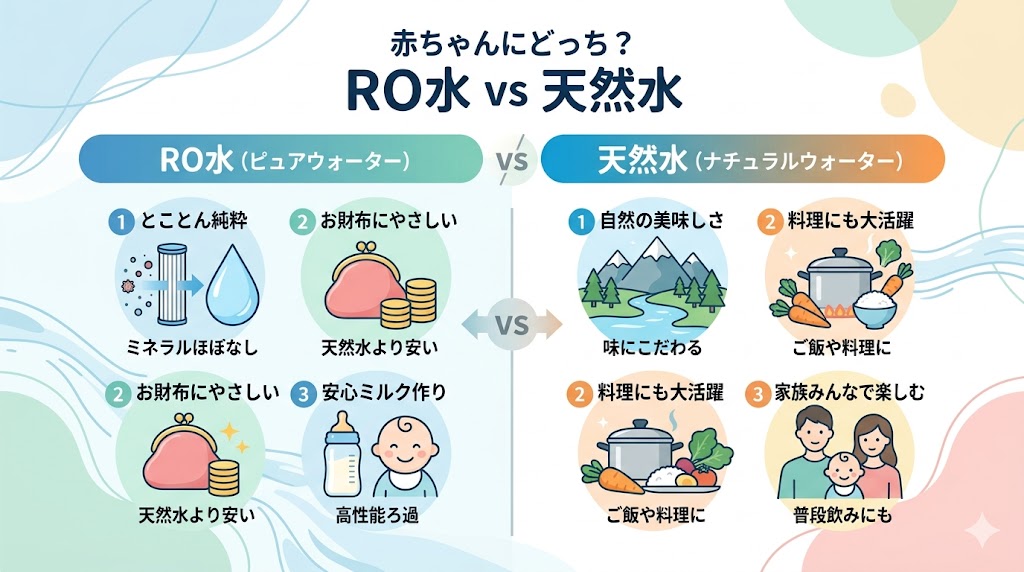 赤ちゃんはRO水と天然水どちらがおすすめ