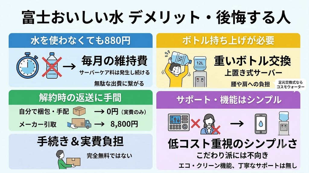 富士おいしい水のデメリット・後悔する人