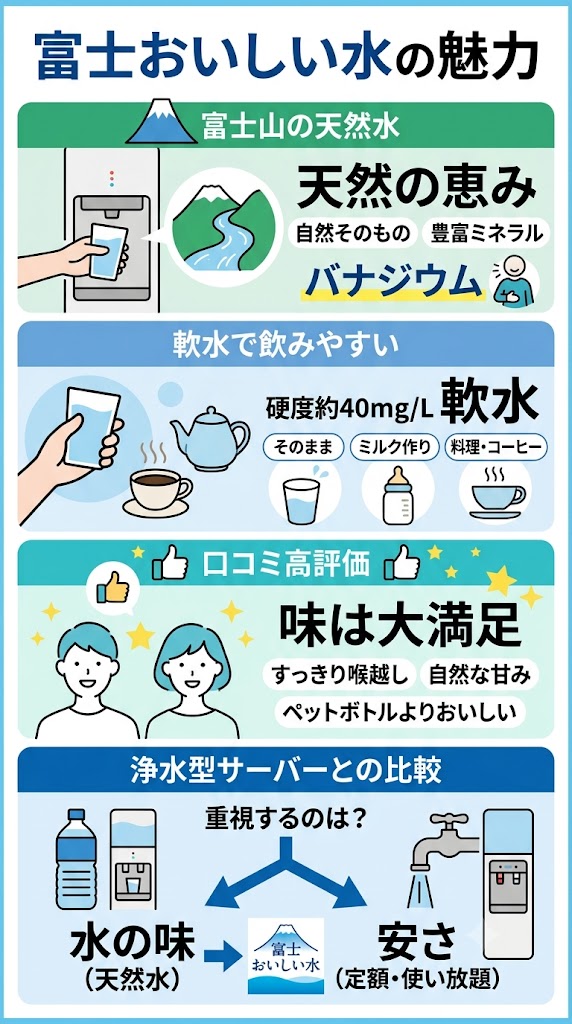 富士おいしい水の天然水はおいしい?