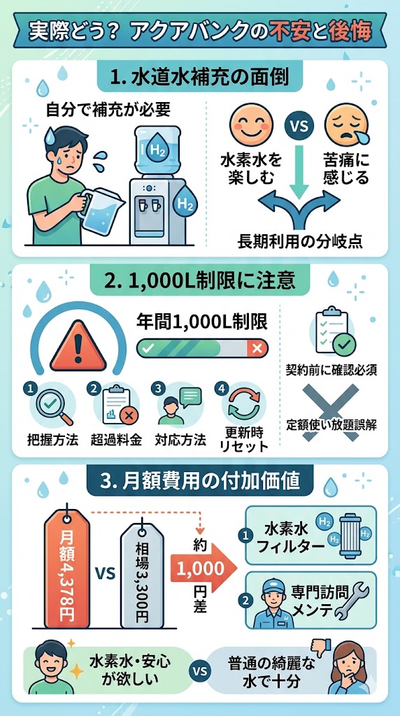 アクアバンクの不安と後悔の理由