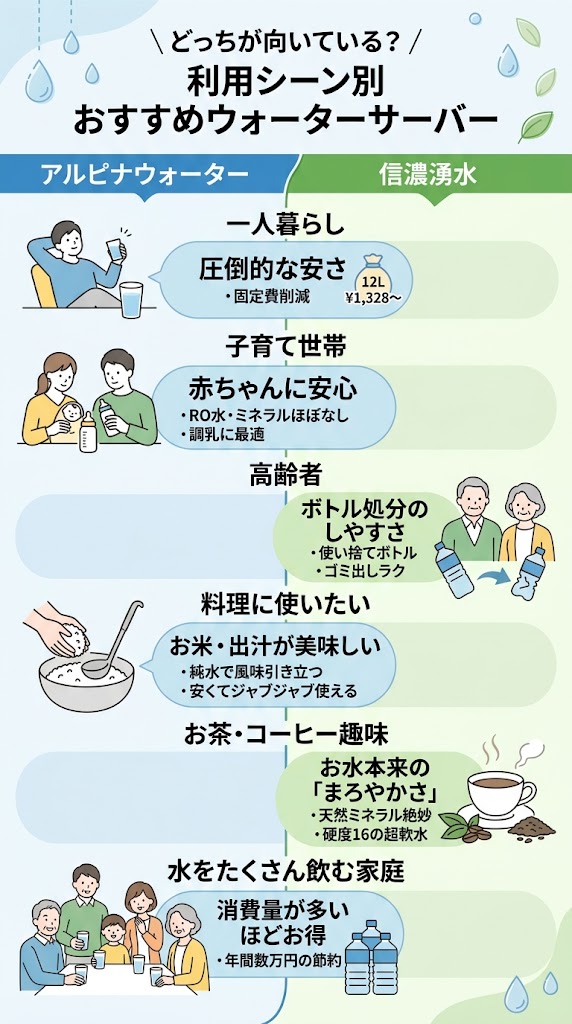 利用シーン別おすすめ【どちらが向いている?】