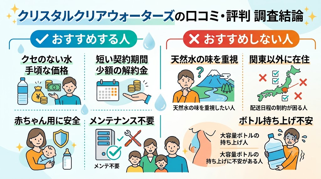 クリスタルクリアウォーターズの口コミ・評判を調査した結論