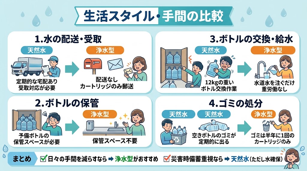 生活スタイル・手間の比較