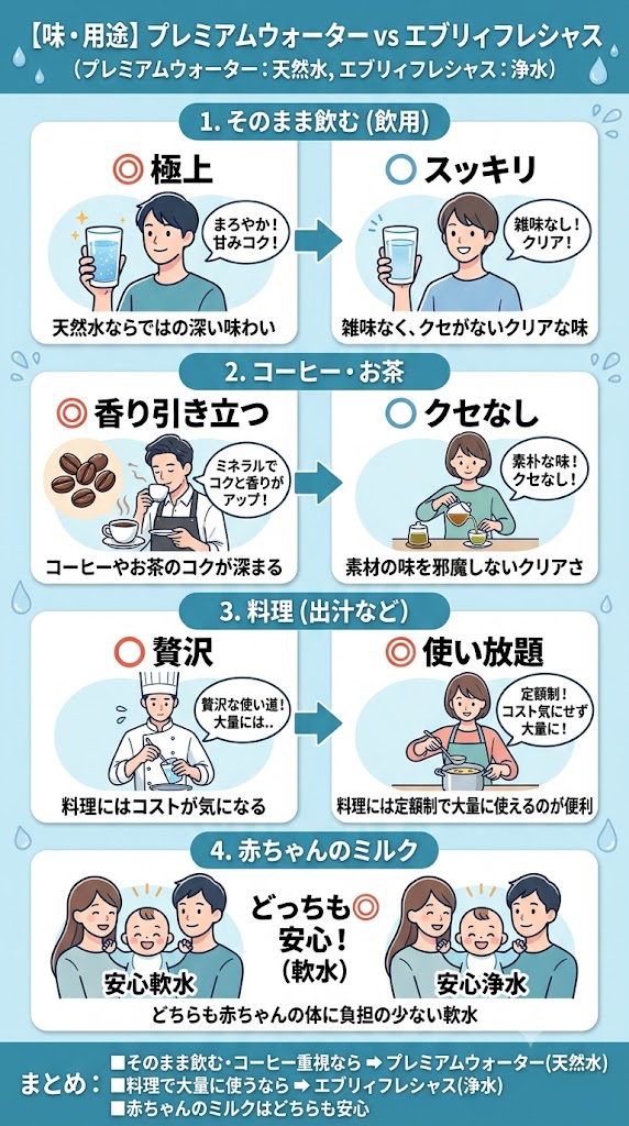 味・用途別の適性比較
