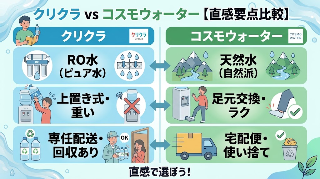 クリクラ vs コスモウォーターを比較