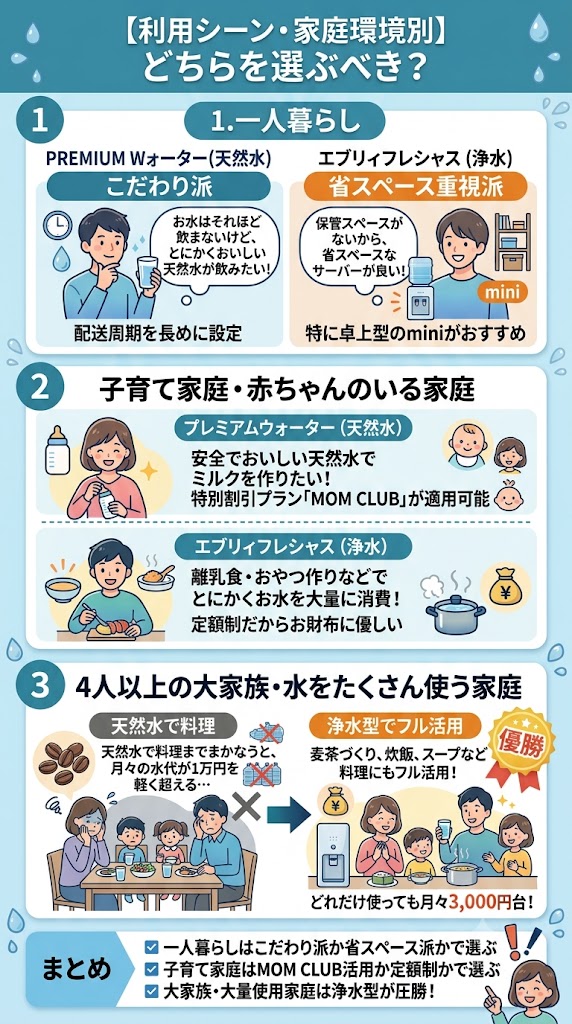 【利用シーン・家庭環境別】どちらを選ぶべき?