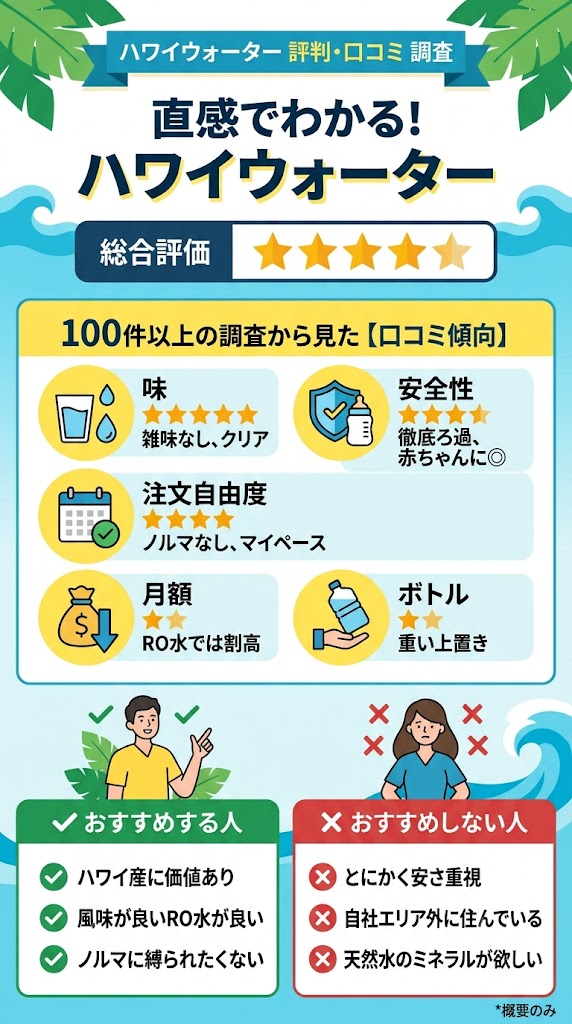 ハワイウォーターの評判・口コミ