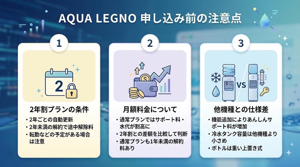 アクアレグノの申し込み前の3つの注意点